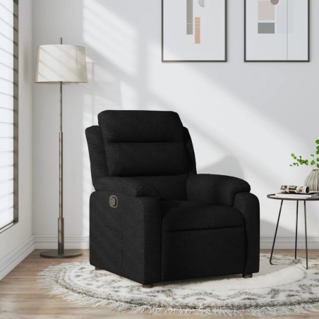vidaXL Sillón reclinable de tela negro