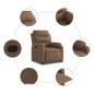 vidaXL Sillón reclinable de tela marrón
