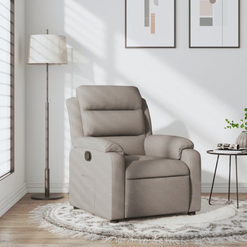 vidaXL Sillón reclinable de tela gris taupe vidaXL Sillón reclinable de tela gris taupe