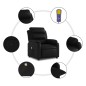 vidaXL Sillón de masaje reclinable cuero sintético negro vidaXL Sillón de masaje reclinable cuero sintético negro