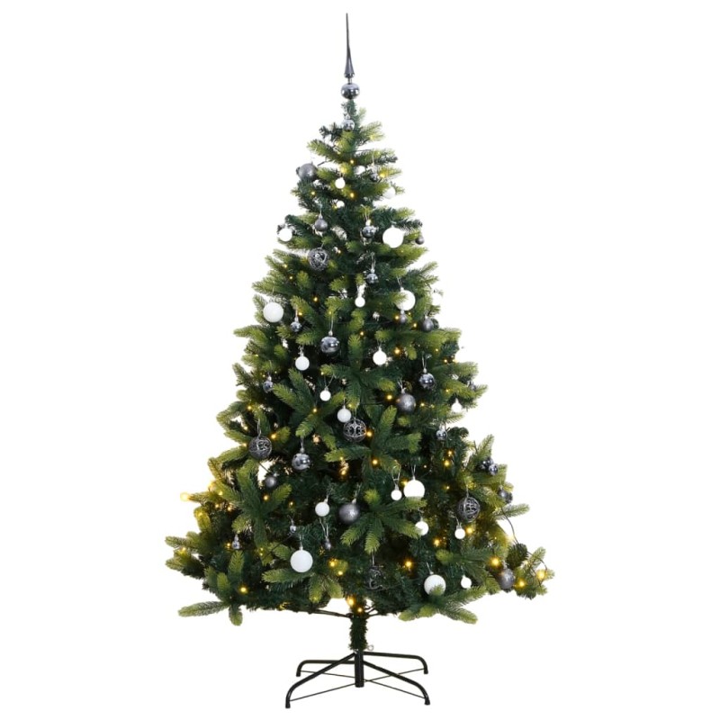 vidaXL Árbol de Navidad artificial con bisagras 300 LED y bolas 240 cm vidaXL Árbol de Navidad artificial con bisagras 300 LED y bolas 240 cm