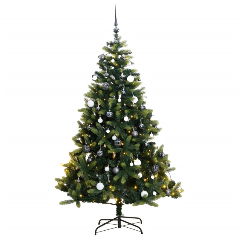 vidaXL Árbol de Navidad artificial con bisagras 300 LED y bolas 180 cm vidaXL Árbol de Navidad artificial con bisagras 300 LED y bolas 180 cm