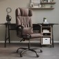 vidaXL Silla de oficina reclinable cuero sintético marrón