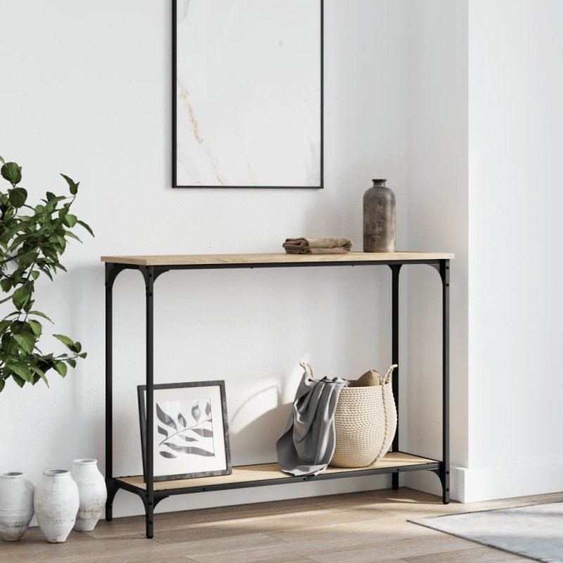 vidaXL Mesa consola madera de ingeniería roble Sonoma 101x30,5x75 cm