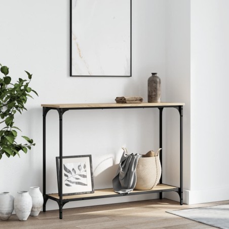 vidaXL Mesa consola madera de ingeniería roble Sonoma 101x30,5x75 cm