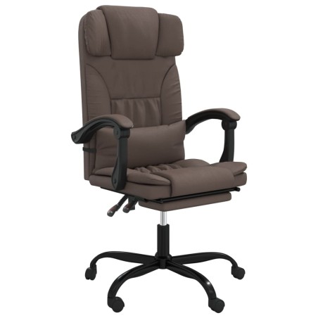 vidaXL Silla de oficina reclinable cuero sintético marrón