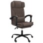 vidaXL Silla de oficina reclinable cuero sintético marrón