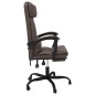 vidaXL Silla de oficina reclinable cuero sintético marrón