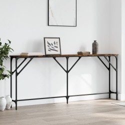vidaXL Mesa consola madera de ingeniería roble ahumado 180x23x75 cm