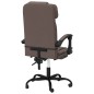 vidaXL Silla de oficina reclinable cuero sintético marrón