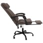 vidaXL Silla de oficina reclinable cuero sintético marrón