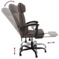 vidaXL Silla de oficina reclinable cuero sintético marrón