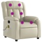 vidaXL Sillón reclinable de masaje cuero sintético crema vidaXL Sillón reclinable de masaje cuero sintético crema