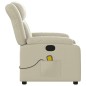 vidaXL Sillón reclinable de masaje cuero sintético crema vidaXL Sillón reclinable de masaje cuero sintético crema