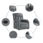 vidaXL Sillón reclinable de cuero sintético gris vidaXL Sillón reclinable de cuero sintético gris