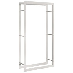 vidaXL Estante para leña acero inoxidable 80x28x154 cm