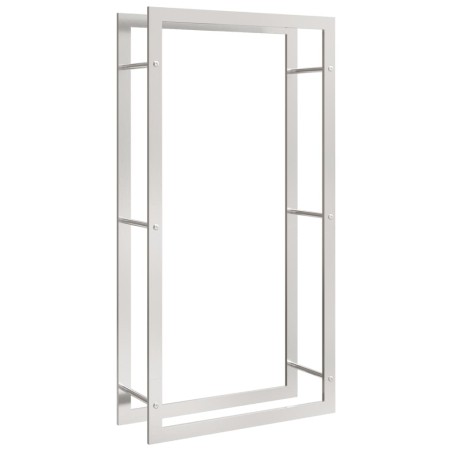vidaXL Estante para leña acero inoxidable 80x28x154 cm