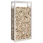 vidaXL Estante para leña acero inoxidable 80x28x154 cm vidaXL Estante para leña acero inoxidable 80x28x154 cm
