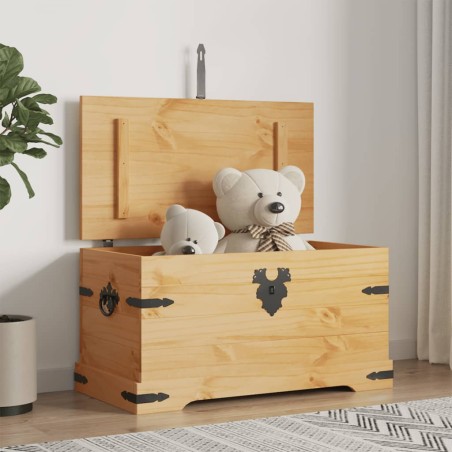 vidaXL Baúl de almacenaje de madera de pino mejicana Corona Range 91x49,5x47 cm