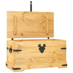 vidaXL Baúl de almacenaje de madera de pino mejicana Corona Range 91x49,5x47 cm