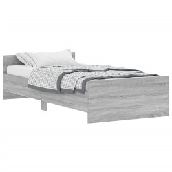 vidaXL Estructura de cama madera contrachapada gris Sonoma 90x200 cm