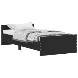 vidaXL Estructura de cama madera contrachapada negra 90x200 cm