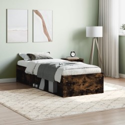 vidaXL Estructura de cama roble ahumado 75x190 cm