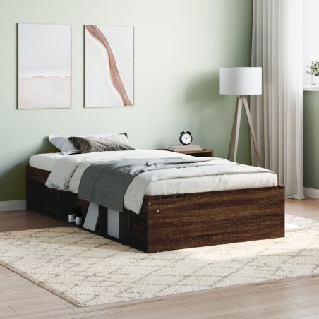 vidaXL Estructura de cama roble marrón 100x200 cm
