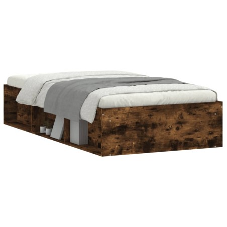 vidaXL Estructura de cama roble ahumado 100x200 cm