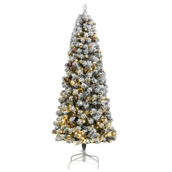 vidaXL Árbol de Navidad artificial con bisagras 300 LED y bolas 180 cm