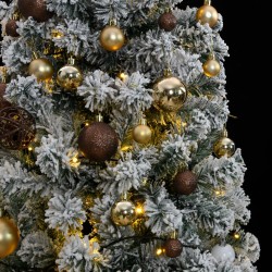 vidaXL Árbol de Navidad artificial con bisagras 300 LED y bolas 180 cm