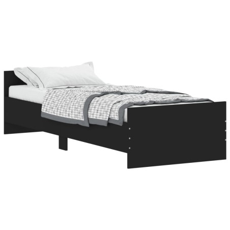 vidaXL Estructura de cama madera de ingeniería negra 75x190 cm