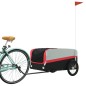 vidaXL Remolque para bicicleta hierro negro y rojo 45 kg vidaXL Remolque para bicicleta hierro negro y rojo 45 kg