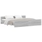 vidaXL Estructura de cama con cabecero piecero gris Sonoma 200x200 cm vidaXL Estructura de cama con cabecero piecero gris Sonoma 200x200 cm