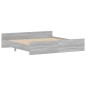 vidaXL Estructura de cama con cabecero piecero gris Sonoma 200x200 cm vidaXL Estructura de cama con cabecero piecero gris Sonoma 200x200 cm