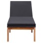 vidaXL Tumbona con cojín ratán sintético y madera maciza de acacia vidaXL Tumbona con cojín ratán sintético y madera maciza de acacia