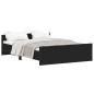 vidaXL Estructura de cama con cabecero piecero negro 135x190cm vidaXL Estructura de cama con cabecero piecero negro 135x190cm