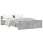 vidaXL Estructura de cama con cabecero piecero gris hormigón 135x190cm vidaXL Estructura de cama con cabecero piecero gris hormigón 135x190cm