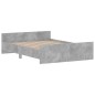 vidaXL Estructura de cama con cabecero piecero gris hormigón 135x190cm vidaXL Estructura de cama con cabecero piecero gris hormigón 135x190cm