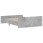 vidaXL Estructura de cama con cabecero piecero gris hormigón 135x190cm vidaXL Estructura de cama con cabecero piecero gris hormigón 135x190cm