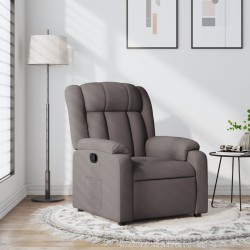 vidaXL Sillón reclinable de tela gris taupe