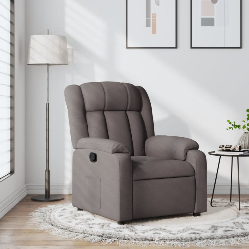 vidaXL Sillón reclinable de tela gris taupe vidaXL Sillón reclinable de tela gris taupe