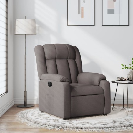 vidaXL Sillón reclinable de tela gris taupe