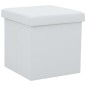 vidaXL Taburetes de almacenaje plegables 2 uds cuero sintético blanco vidaXL Taburetes de almacenaje plegables 2 uds cuero sintético blanco