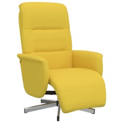 vidaXL Sillón reclinable con reposapiés tela amarillo claro