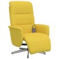 vidaXL Sillón reclinable de masaje con reposapiés tela amarillo claro vidaXL Sillón reclinable de masaje con reposapiés tela amarillo claro