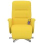 vidaXL Sillón reclinable de masaje con reposapiés tela amarillo claro vidaXL Sillón reclinable de masaje con reposapiés tela amarillo claro