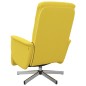 vidaXL Sillón reclinable de masaje con reposapiés tela amarillo claro vidaXL Sillón reclinable de masaje con reposapiés tela amarillo claro
