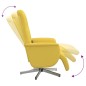 vidaXL Sillón reclinable de masaje con reposapiés tela amarillo claro vidaXL Sillón reclinable de masaje con reposapiés tela amarillo claro