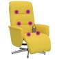 vidaXL Sillón reclinable de masaje con reposapiés tela amarillo claro vidaXL Sillón reclinable de masaje con reposapiés tela amarillo claro